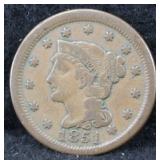 1851 LARGE CENT 1851 LARGE CENT