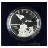 MARINE CORPS 230TH ANNIVERSARY SILVER DOLLAR IN MARINE CORPS 230TH ANNIVERSARY SILVER DOLLAR IN