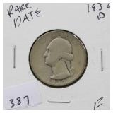 1932-D WASHINGTON QUARTER - RARE DATE