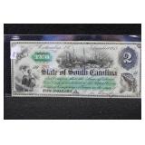 1873 STATE OF SOUTH CAROLINA $2 NOTE