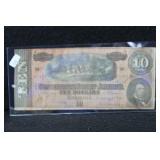 1864 - $10 CONFEDERATE NOTE 1864 - $10 CONFEDERATE NOTE