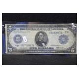 1914 LARGE $5 FEDERAL RESERVE NOTE FEDERAL 1914 LARGE $5 FEDERAL RESERVE NOTE FEDERAL