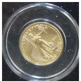 2015 - $5 GOLD COIN - 1/10 OZ. FINE GOLD WITH COA