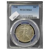 1946 WALKING LIBERTY SILVER HALF DOLLAR - PCGS 1946 WALKING LIBERTY SILVER HALF DOLLAR - PCGS