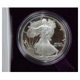 1989 SILVER EAGLE IN PRESENTATION BOX WITH COA