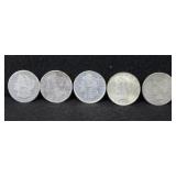 5 SILVER DOLLARS: 3 MORGAN: 1901-O, 1891, 1900-O 5 SILVER DOLLARS: 3 MORGAN: 1901-O, 1891, 1900-O