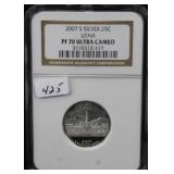 2007-S SILVER UTAH STATE QUARTER - NGC GRADED