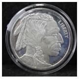 INDIAN HEAD / BUFFALO 1 OZ. SILVER ROUND