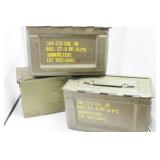 3 METAL ARMY AMMO CANS - EMPTY