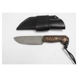 FIXED BLADE KNIFE WITH LEATHER SHEATH FIXED BLADE KNIFE WITH LEATHER SHEATH