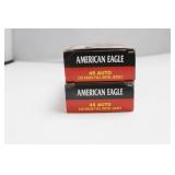 100 ROUNDS OF AMERICAN EAGLE .45 AUTO AMMUNITION 100 ROUNDS OF AMERICAN EAGLE .45 AUTO AMMUNITION
