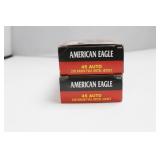 100 ROUNDS OF AMERICAN EAGLE .45 AUTO AMMUNITION