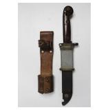 BAYONET/FIXED BLADE SURVIVAL KNIFE - MARKED: