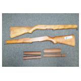 2 GUN STOCKS AND FORE GRIPS - WOODEN