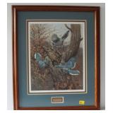 BLUE JAYS AND OWL BY OWEN J GROMME SIGNED 343/500