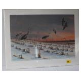 CHRISTMAS MORNING CRANES BY O.J. GROMME SIGNED CHRISTMAS MORNING CRANES BY O.J. GROMME SIGNED