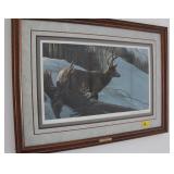 MULE DEERE IN WINTER BY ROBERT BATEMAN SIGNED