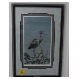 LITTLE BLUE HERON BY ROBERT BATEMAN SIGNED LITTLE BLUE HERON BY ROBERT BATEMAN SIGNED