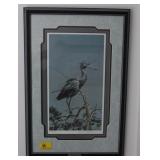 LITTLE BLUE HERON BY ROBERT BATEMAN SIGNED