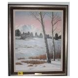 MT YPSLON IN WINTER BY E. VAN BAREN SIGNED