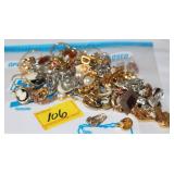 ASSORTED CLIP ON EAR RING AND CUFF LINKS AND