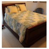 SUMTER QUEEN SIZE BED, BEDDING, TV CABINET,