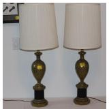 PAIR BRASS LAMPS