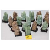 17PC JADE COLOR RESIN 2.5" FIGURES