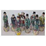 8PC GLASS ORIENTAL FIGURES