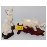 3PC BONE 2.75"ELEPHANT, 6" LADY, AND 5"BUDHA 3PC BONE 2.75"ELEPHANT, 6" LADY, AND 5"BUDHA