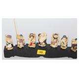 7PC 3" BONE ORIENTAL FIGURES AND STAND