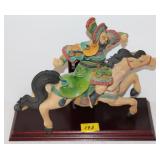 CLAY HORSE WITH ORIENTAL RIDER