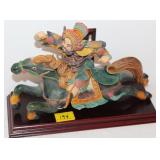 CLAY HORSE WITH ORIENTAL RIDER CLAY HORSE WITH ORIENTAL RIDER