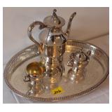 SILVER PLATED TEA SET SILVER PLATED TEA SET
