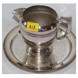 SILVER PLATED 7" WATER PICTURE AND TRAY