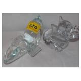 2PC ELEPHANT CRYSTAL FIGURES