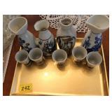 9PC JAPAN SHOT GLASSES AND DECANORS