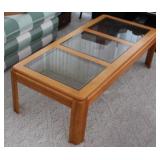 COFFEE AND 2 END TABLES WITH GLASS TOPS COFFEE AND 2 END TABLES WITH GLASS TOPS
