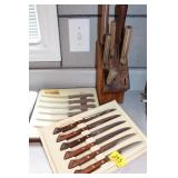 2 WOODEN HANDEL KNIFE SET 2 WOODEN HANDEL KNIFE SET