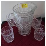 5PC WATER PITCHER AND CUPS