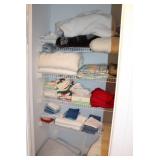 CONTENTS OF CLOSET TOWELS AND BEDDING