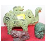 ELEPHANT, LION, HEAD STATUES ELEPHANT, LION, HEAD STATUES