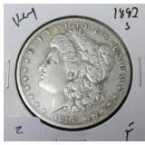 1892 S MORGAN DOLLAR F KEY DATE 1892 S MORGAN DOLLAR F KEY DATE