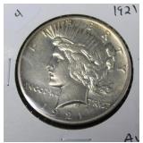 1921 PEACE DOLLAR   AU  KEY DATE