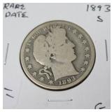 1893 S BARBER HALF DOLLAR RARE DATE 1893 S BARBER HALF DOLLAR RARE DATE