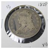 1828 BUST HALF DOLLAR VG 1828 BUST HALF DOLLAR VG