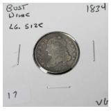 1834 BUST DIME   VG