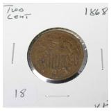 1868 TWO CENT PIECE  VF