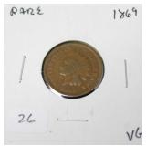 1969 INDIAN HEAD CENT RARE DATE VG 1969 INDIAN HEAD CENT RARE DATE VG