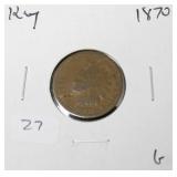 1870 INDIAN HEAD CENT RARE DATE G 1870 INDIAN HEAD CENT RARE DATE G